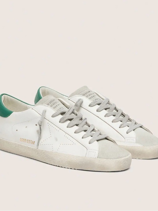Golden Goose Shoes - Golden Goose White Sneakers with Green Heel Tab SIZE 36